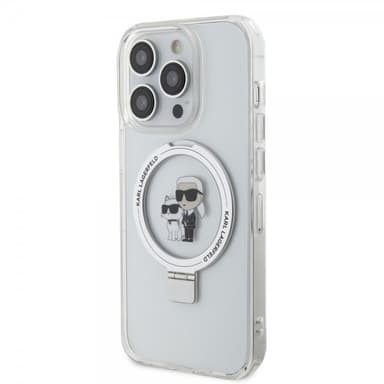 Karl Lagerfeld iPhone 15 Pro Skal Ring Stand MagSafe Vit