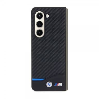 BMW Samsung Galaxy Z Fold 5 Skal Carbon Effect Metal Logo Svart