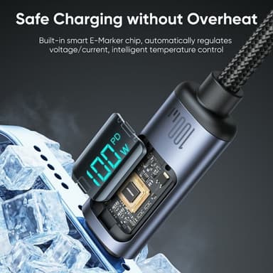 Joyroom Kabel Digital Display Fast Charging Cable USB-C till USB-C 1.2m