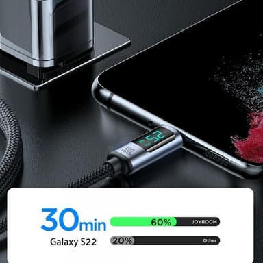 Joyroom Kabel Digital Display Fast Charging Cable USB-C till USB-C 1.2m