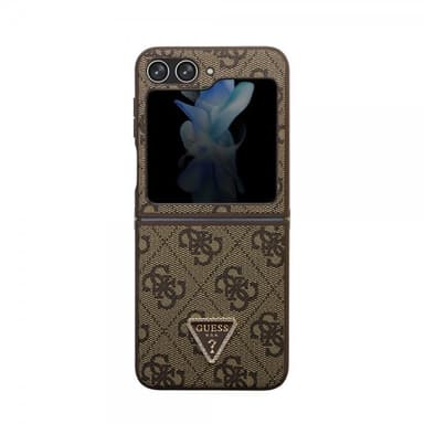 Guess Samsung Galaxy Z Flip 5 Skal 4G Metal Triangle Strass Brun