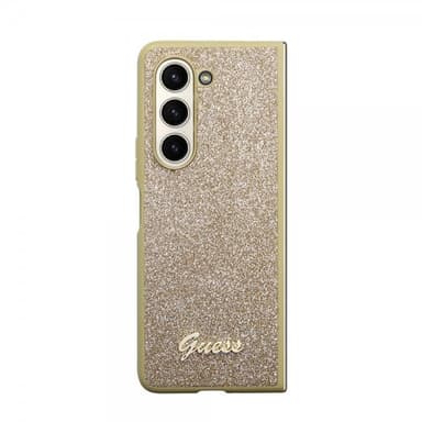 Guess Samsung Galaxy Z Fold 5 Skal Glitter Flakes Metal Logo Guld