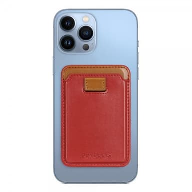 DUX DUCIS MagSafe Korthållare Magnetic Leather Wallet Röd
