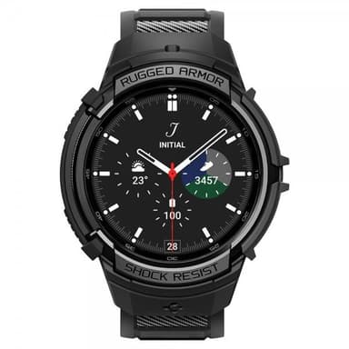 Spigen Samsung Galaxy Watch 6 Classic 43mm Skal och Armband Rugged Armor Pro Svart
