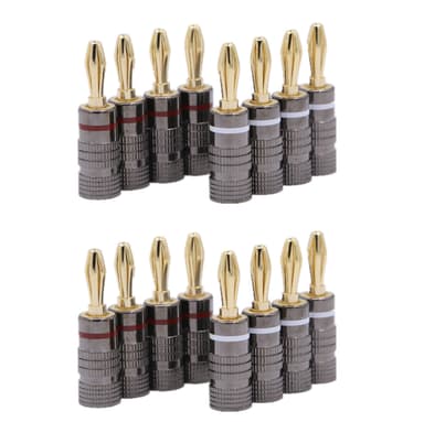 Banankontakt guldpläterad 4 mm 16-pack