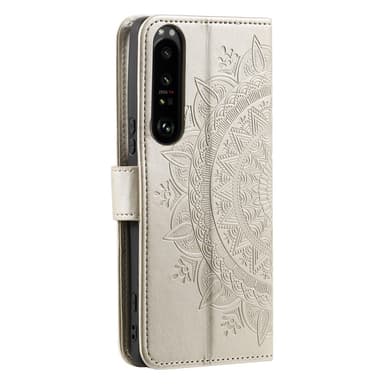 SKALO Sony Xperia 1 V Mandala Plånboksfodral - Guld