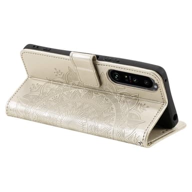 SKALO Sony Xperia 1 V Mandala Plånboksfodral - Guld