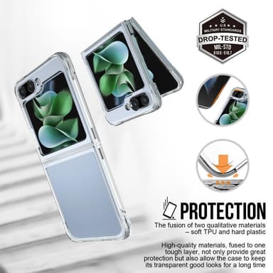 SKALO Samsung Z Flip5 TPU Clear Hybrid Skal - Transparent