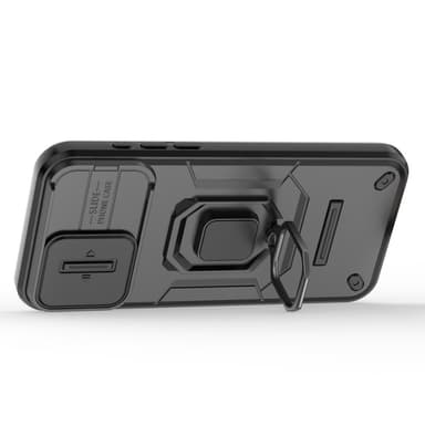 SKALO iPhone 15 Pro Armor Hybrid Metallring Kameraslider - Svart