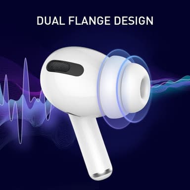 2-PACK AHASTYLE AirPods Pro 1/2 Öronkuddar i Silikon Dubbel Design L - Vit