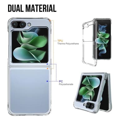 SKALO Samsung Z Flip5 TPU Clear Hybrid Skal - Transparent