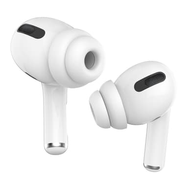 2-PACK AHASTYLE AirPods Pro 1/2 Öronkuddar i Silikon Dubbel Design L - Vit