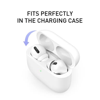 2-PACK AHASTYLE AirPods Pro 1/2 Öronkuddar i Silikon Dubbel Design L - Vit