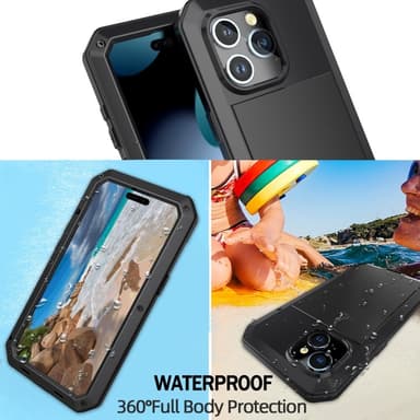 Heavy Duty Robust Hybrid-fodral Skal + härdat glas för iPhone 15