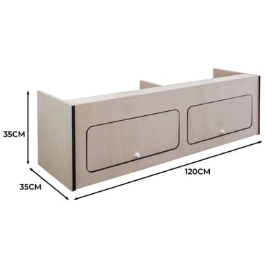 Överskåp för Inredning i Skåpbil med Svart List – 120cm x 35cm x 35cm
