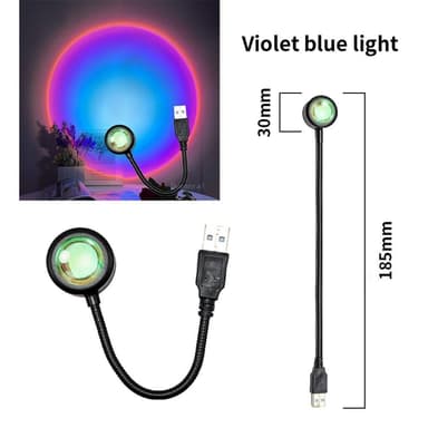 USB Lampa bil sovrum tak Projektor Solnedgång - Lila/Blå solnedgång
