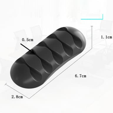 Multi Kabelhållare Sladdorganisator Kabelklämma - Svart 2-pack
