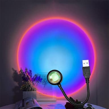 USB Lampa bil sovrum tak Projektor Solnedgång - Lila/Blå solnedgång