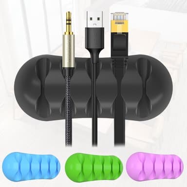 Multi Kabelhållare Sladdorganisator Kabelklämma - Svart 2-pack