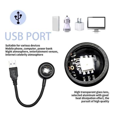 USB Lampa bil sovrum tak Projektor Solnedgång - Lila/Blå solnedgång