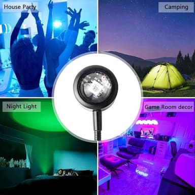 USB Lampa bil sovrum tak Projektor Solnedgång - Röd solnedgång