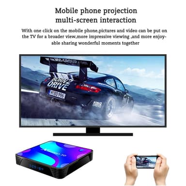 INF Android TV-box med fjärrkontroll 4+64 GB 4 delar