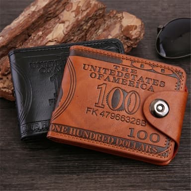 Plånbok Börs 100 dollar sedel Pengar Bifold korthållare - Brun