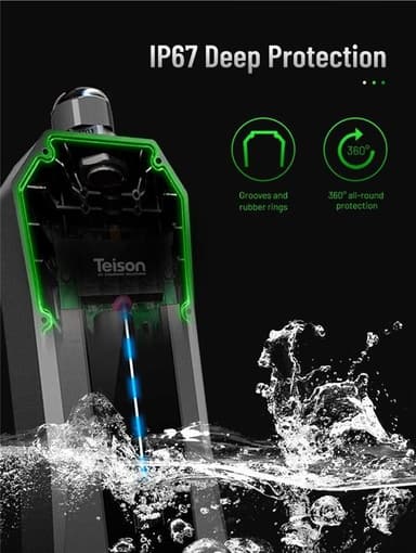 Teison, Elbilsladdare, Smart Laddbox till Elbil, 16A 3-fas, 11kw, WiFi