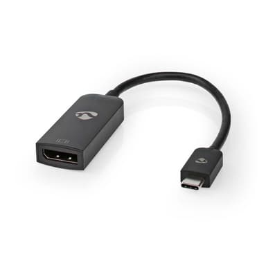 Nedis USB-C™ Adapter | USB 3.2 Gen 1 | USB-C™ Hane | DisplayPort Hona | 8K@60Hz | 0.20 m | Rund | Nickelplaterad | PVC | Svart | Låda