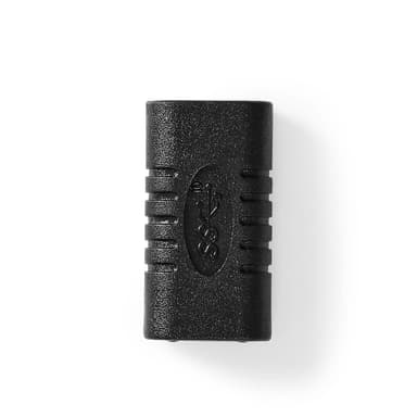 Nedis USB-C™ Adapter | USB 3.2 Gen 2 | USB-C™ Hona | USB-C™ Hona | 4K@60Hz | 10 Gbps | Rund | Nickelplaterad | Svart | Kuvert