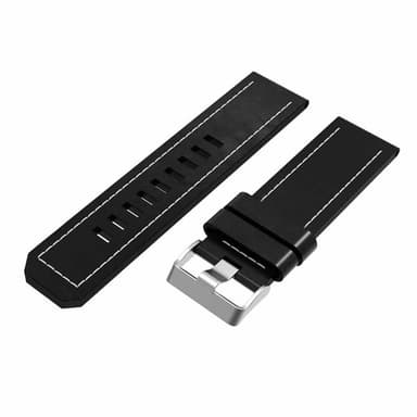 Läder klockarmband easyfit Garmin Descent Mk1 - Svart
