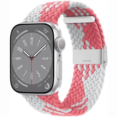 Flätat klockarmband Apple Watch 9 (45mm) - Pinkwhite