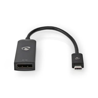 Nedis USB-C™ Adapter | USB 3.2 Gen 1 | USB-C™ Hane | DisplayPort Hona | 8K@60Hz | 0.20 m | Rund | Nickelplaterad | PVC | Svart | Låda