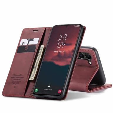 CaseMe Smart Magnet FlipCase Samsung Galaxy S23 FE - Vinröd