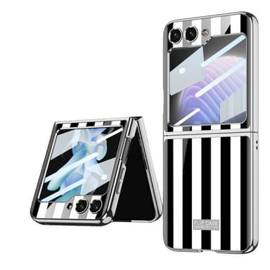 Stripe Glass case Samsung Galaxy Z Flip 5 - Blackwhite