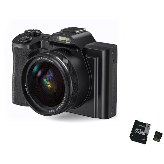 Digitalkamera 5K 48MP 16 x zoom 3,5-tums skärm, autofokus, anti-shakin