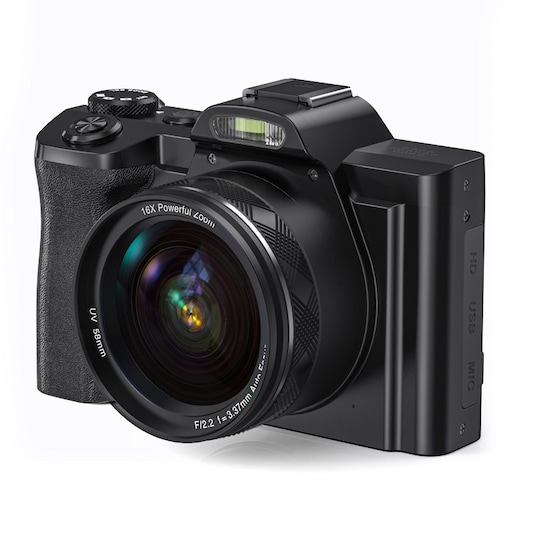 Digitalkamera 5K 48MP 16 x zoom 3,5-tums skärm, autofokus, anti-shakin