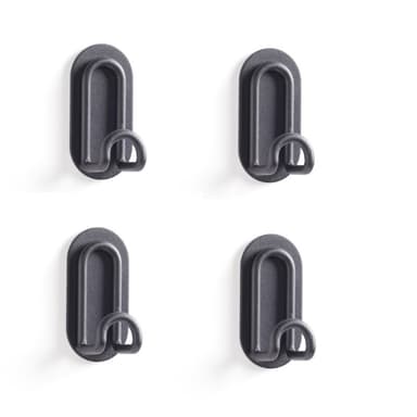 Väggkrokar hängare för badrum kök 4-pack Svart
