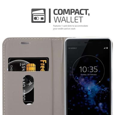 Sony Xperia XZ2 COMPACT Plånboksfodral Skal (Grå)