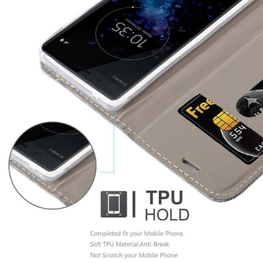 Sony Xperia XZ2 COMPACT Plånboksfodral Skal (Grå)