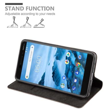 Nokia 6.1 Plånboksfodral Skal (Brun)