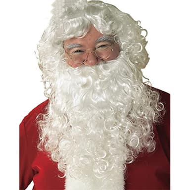Jultomteskägg, tomteperukset för julklappskostym cosplay Vit