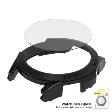 Fodral och skärmskydd till Samsung Galaxy Watch 4 Classic 46mm Svart