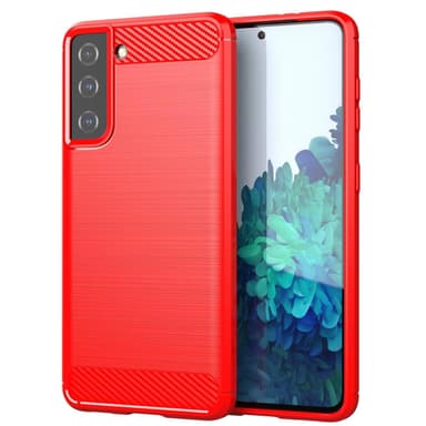 SKALO Samsung S21 Plus Armor Carbon Stöttåligt TPU-skal - Röd