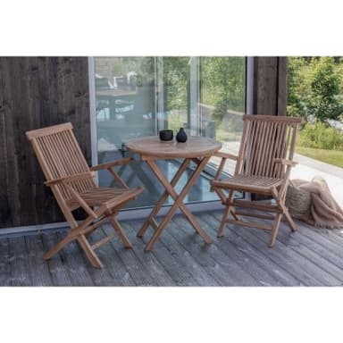Utebord / cafébord kenya ø 70 cm - teak/natur