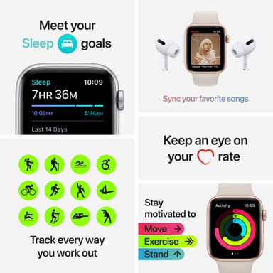 Apple Watch SE 44 mm GPS (Space Gray Alu/Midnight sportband)