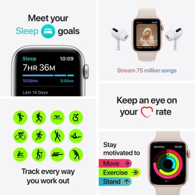 Apple Watch SE 44mm GPS+Cellular (grå alu/svart sportarmband)