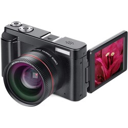 Digitalkamera med 24 MP, HD 1080p och 16x Zoom Svart