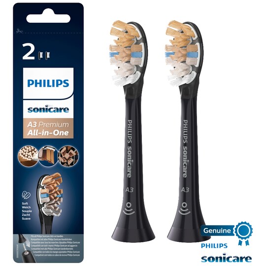 Philips Sonicare tandborsthuvud HX909211 (svart, 2-pack)