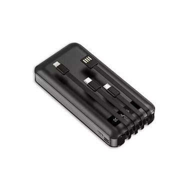 Powerbank Mini med 4 olika laddkablar 10000 mAh